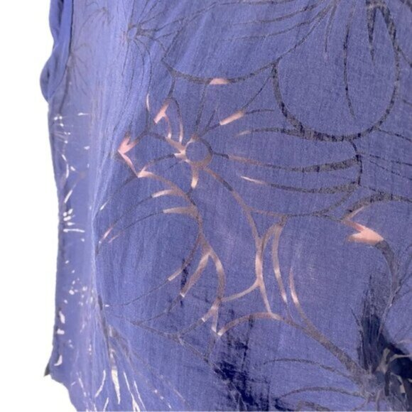 5/$25 RW&CO. Blue Semi Sheer Short Sleeve Blouse M - Picture 9 of 12